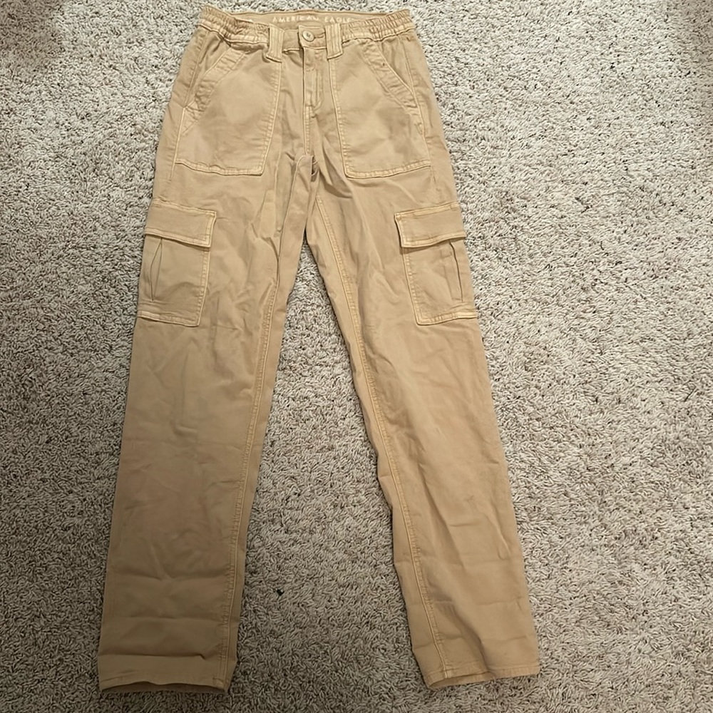 American eagle tan cargo pants size 0